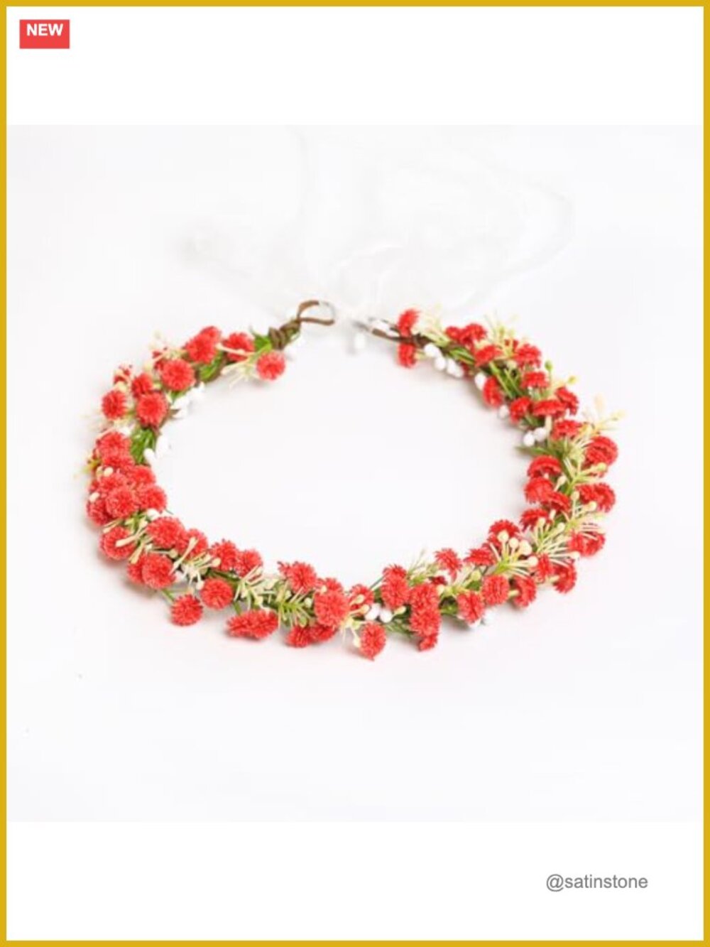 Bohemian Floral Headband with Green Leaf Wreath Adjustable Women Wedding Hair